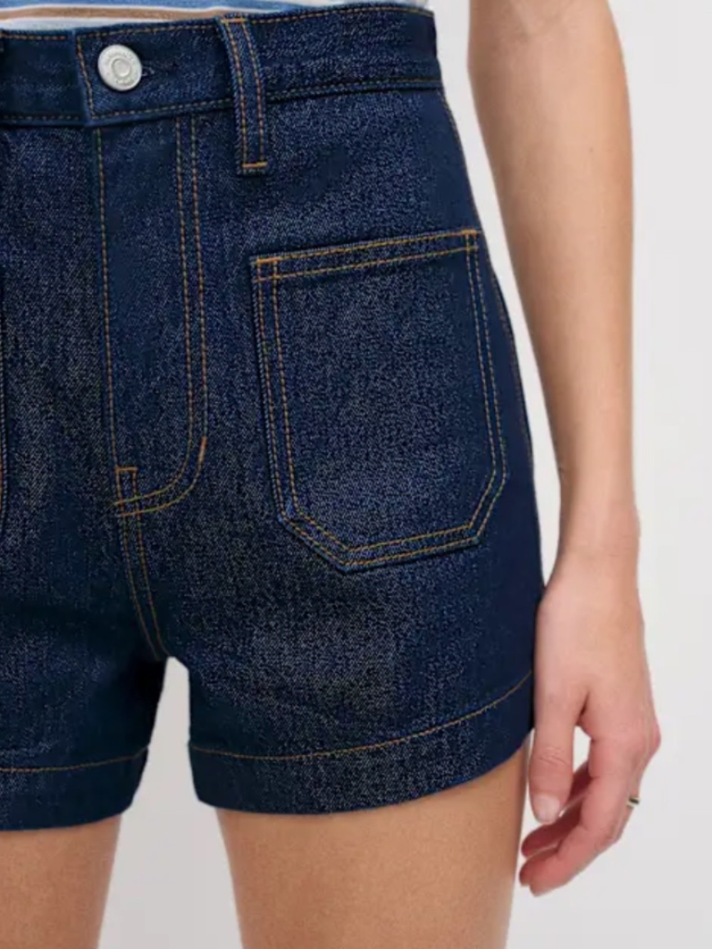 Reformation Alyssa Stretch High Rise 3.5" Pocket Jean Shorts
